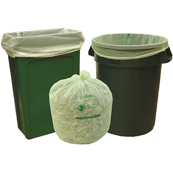 Natur-Bag 30 gal. Compostable Trash Bags, 30 in. x 39 in., 0.8 MIL, Green, 200PK NT1025-X-00018